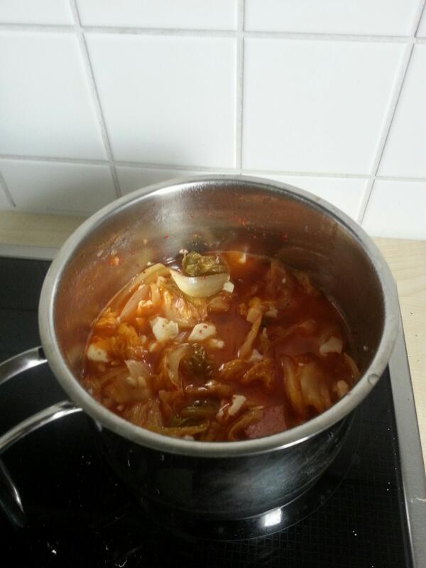 little try out here cooking kim chi tofu soup !!!! #koreaninfluence