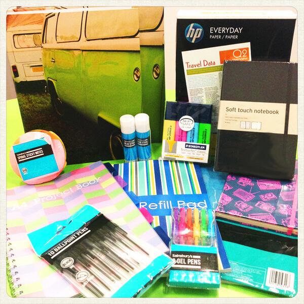 sainsburys's tweet photo. #GreatStudentValue bundle 3 is all about stationery. RT by midnight for a chance to win T&Cs http://t.co/IhjpsWOhe1 http://t.co/drixPw4WDJ