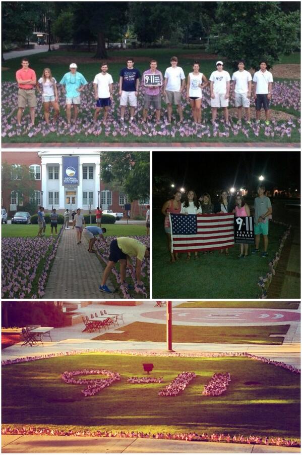 GACRs's tweet photo. CR chapters from every corner of Georgia planted flags on campus in remembrance of 9/11. @CRNC @GaRepublicans #gagop http://t.co/mJ7tnDHlGm