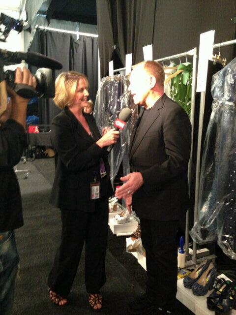 ftaylorCNN's tweet image. Talking with MK before his Spring 2014 show!! FAB