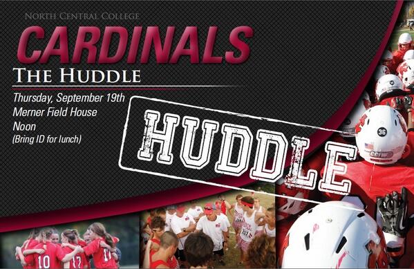 Check out the new look for #TheHuddle! See you all there next week! #8Days #Cardinals #Athletics #NCC #ProudToBeNC