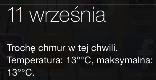 niloque's tweet image. A jednak też mam tego buga z pogodą. #iOS7 #iOS7GM