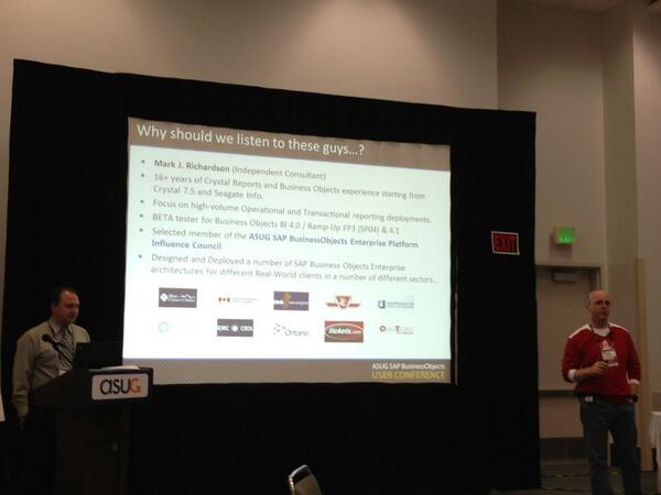 ASUG_Ontario's tweet image. "@jmsrpp: #BI41 Sys Config wizard came from #ASUGInfluence Council says @mjrichardson_to w/ Radim Bacinschi http://t.co/7ypIwCuN2p" @ASUG_BI