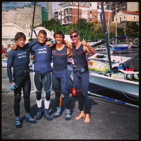 Pipabel's tweet image. Great 49er ESP sailors @Vic49er @crewner @diegobotin &amp;amp; #PabloTurrado ! Today was their day at #TESTEVENT13 @Vela_Sdr