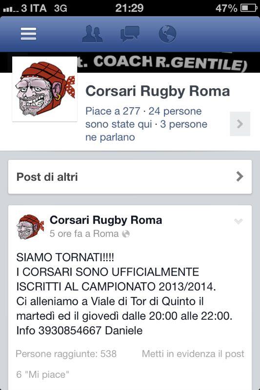 Onnipresenti su ogni social network. Rugby e oltre!!