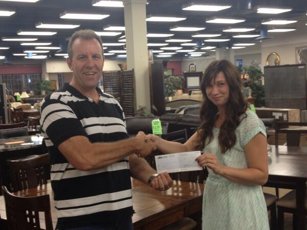 JS_FurniturePLP's tweet photo. First up we have @stepharnott accepting a cheque from manager Gord Utz!! http://t.co/2BhT7l2eJT