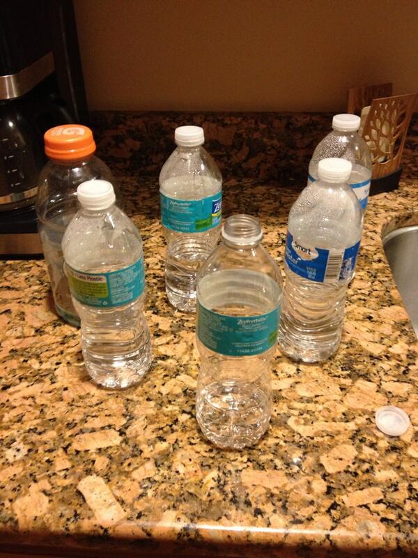 crystaldelo's tweet image. Found this on my kitchen counter this morning. Looks like I was hosting a basketball team. #onekid