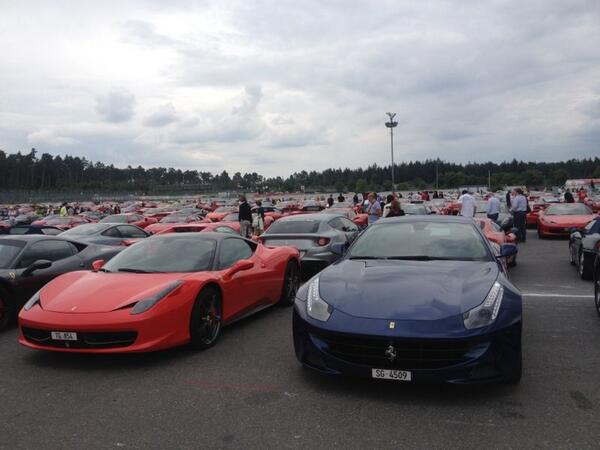 ScuderiaFerrari's tweet photo. 1,000 Ferrari at Hockenheim for the Ferrari Racing Days! Mille Ferrari a Hockenheim per i Ferrari Racing Days! http://t.co/r6LcngvQO9