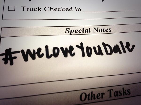 drewhtml's tweet image. #SpecialNote #WeLoveYouDale