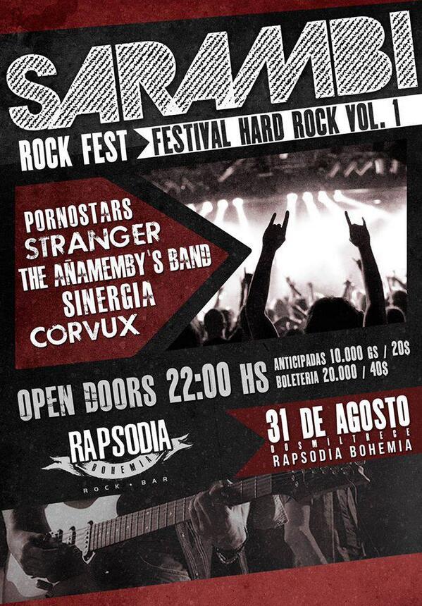 Esta noche en Bohemia Bar de Encarnación, Sarambi Rock Fest !