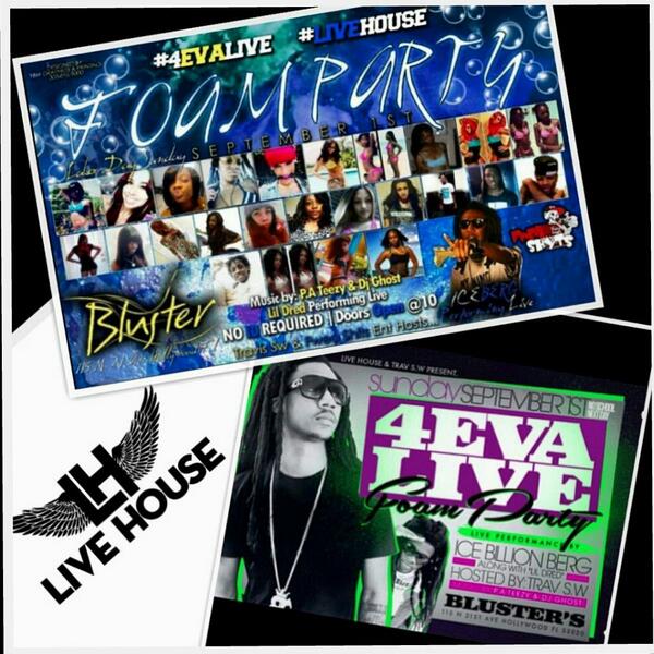 HeadCoach305's tweet image. RT.. @IceBerg305 bit.ly/18tSE8W Sept 1st #Livehouse TakingOver #Blusters #FoamParty ..RT
