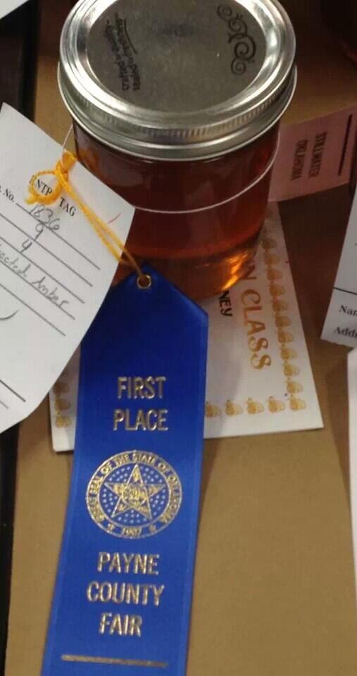 ClarkApiaries's tweet photo. Well looky here! Clark Apiaries honey got first place at the fair! http://t.co/JHv2K8BvvZ