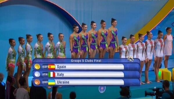 COE_es's tweet photo. FOTO. España, en lo alto del podium del Mundial en Kiev. Los pelos de punta con estas campeonas http://t.co/oeFTqynbVZ [vía @Sobreeltapiz]