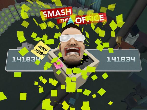 Dylamz's tweet photo. Woohoo! I scored 141834 in Smash the Office!  http://t.co/NhBNOrIAsb #smashtheoffice http://t.co/uam3DMTASx