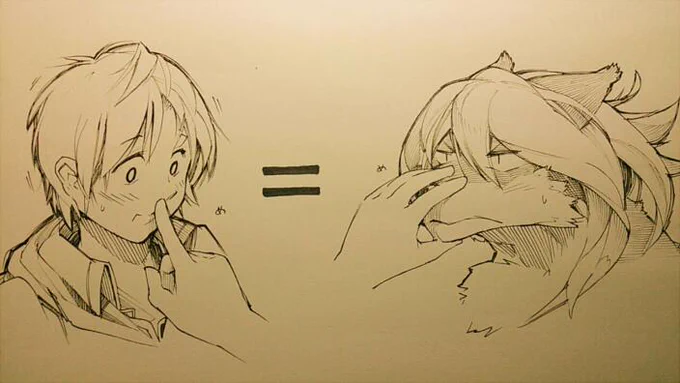 ふと。偶にみる人差し指での(・b・)をマズルキャラにする場合はこう? 