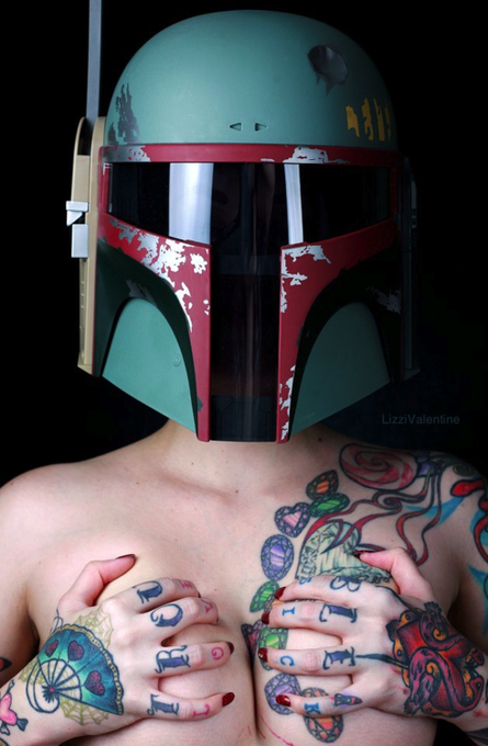 RT if you think we should do a shoot like this #bobafett #starwars #cosplay #tattoos #girlswithink http://t