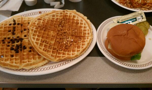 josh_lisp1's tweet photo. Waffle house two nights in a row! Can you ever get enough??#delicious http://t.co/ig0MH3S47T