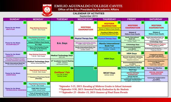 EACCAVITE's tweet photo. EAC CAVITE SEPTEMBER 2013 CALENDAR OF ACTIVITIES @EACCAVITE  #discoverawesome http://t.co/8IyYutV8Ah