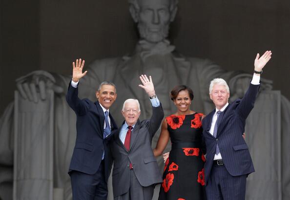 JECarter4's tweet photo. Great picture of @BarackObama, @MichelleObama, @BillClinton, Pres. Carter and Pres. Lincoln http://t.co/PN79UaeEPM