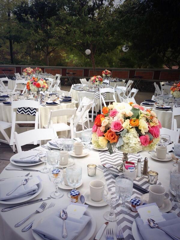 bookendevents's tweet photo. the prettiest florals and chevron table runners at sivan + daniel's wedding! congrats you two! http://t.co/1Vw99Nszb4