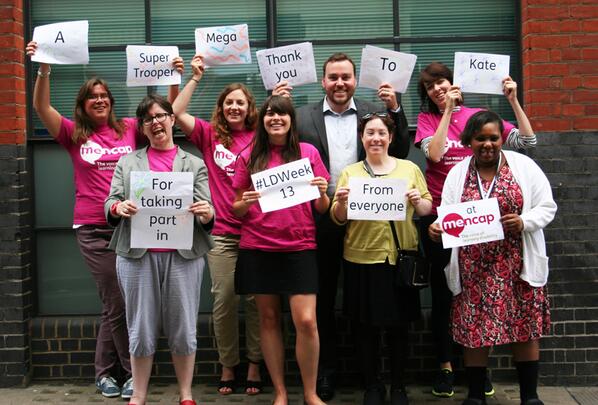 mencap_charity's tweet photo. @spicerlife Hi Kate, thx for taking part in #LDWeek13 &raising the profile of learning disability-we appreciate it! http://t.co/dNsqq7Bx2E