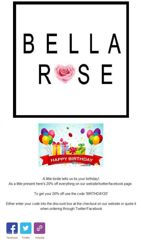Newsletters_'s tweet photo. Why not offer your customers/followers a special discount on their birthday? Here's an example.... http://t.co/xQG0Ka0VTi
