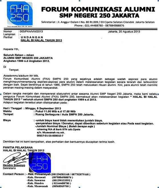 61+ Contoh Undangan Halal Bihalal Alumni Smp Terbaik Gratis