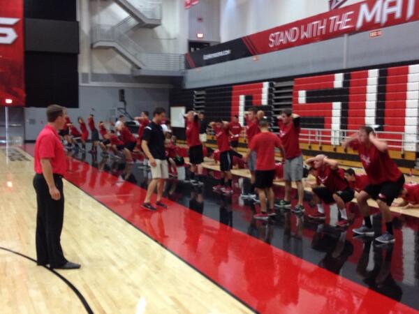 Dorsbaseball's tweet photo. Coach Moore making sure guys have perfect form #redbandwithus #csunathletics #aoep http://t.co/OHxRVCC12s