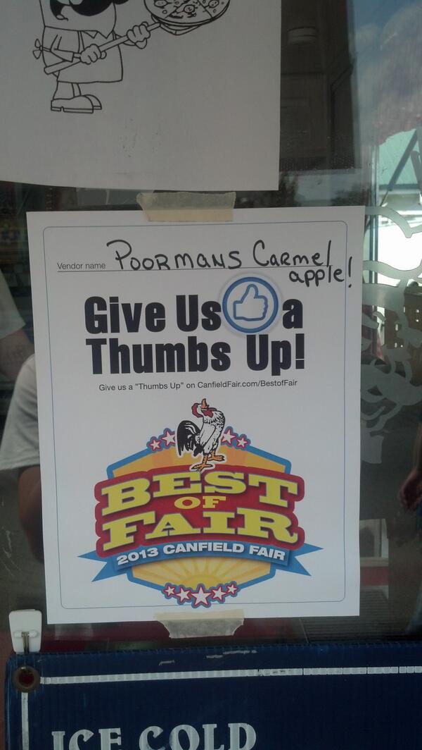 Like the Poor Man's Caramel Apple? Give us a thumbs up on the <a href="/CanfieldFair/">Canfield Fair</a> .com!