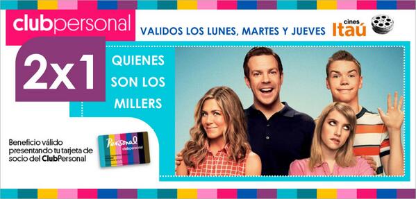 hiperseiscines's tweet photo. Vení a ver hoy la comedia ¿Quiénes son los Millers?. Disfrutá del 2x1 del Club Personal. Te esperamos! :D http://t.co/uzwWAEqNIx