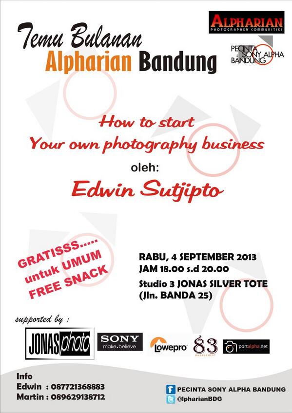 Workshop GRATIS Rabu 4 sept <a href="/Jonas_Photo/">Jonas Photo</a> <a href="/JPOPJonasPhoto/">JPOP Jonas Photo BDG</a> <a href="/alpharian/">Faizal Ortho</a> <a href="/PAFBANDUNG/">PAF BANDUNG</a> <a href="/HfbFoto/">Hobi Foto Bandung</a>