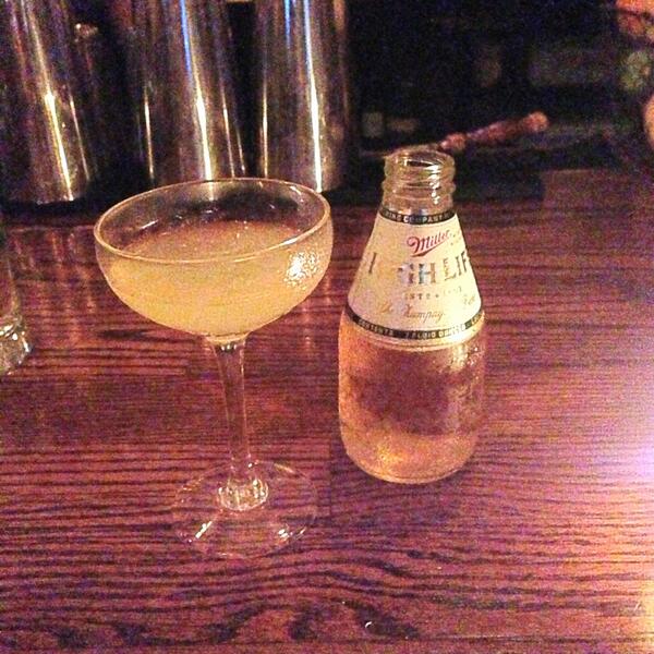 erikalives's tweet photo. Miller High Brow Life @bookeranddax @spyou73 #classy #NYC #cocktails http://t.co/GrTRj5Vpwu