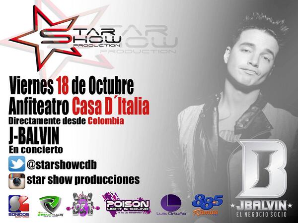 freemanleon's tweet photo. #18Oct #CasaDeItalia #CdBolivar @JBALVIN En Concierto! #Impelable cc @LuigiBascetta @GustavoYRein @DONOMAR RT http://t.co/dZO8XgN3de