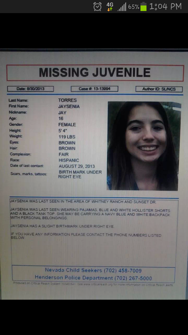 @MissinginNevada please share and help find my neice. She has been missing 5 days.