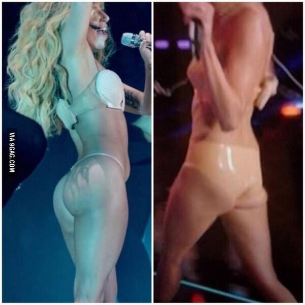 supergrovers1's tweet photo. HAHAHA @ladygaga 's ass vs Miley's. <3 QUEEN #VMAs2013 http://t.co/JNPi3d6NHU