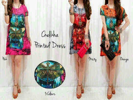 NextOnShop's tweet image. Chelika printed dress IDR 57rb