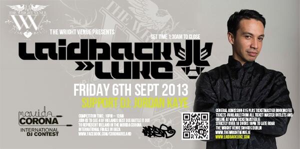 RT and follow to win 2 tickets and a bottle of bubbly to <a href="/LaidbackLuke/">Laidback Luke</a> this Friday the 6th!! #competition