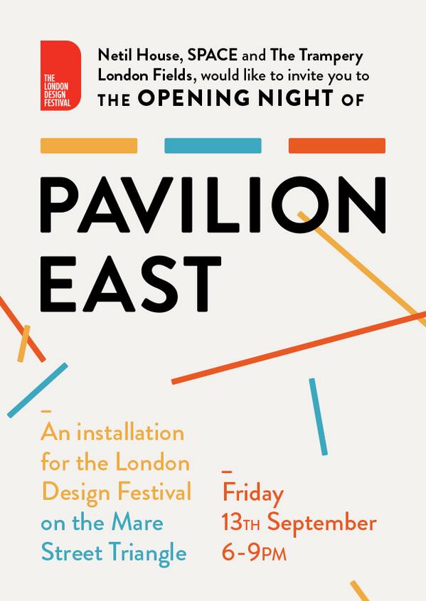 SPACEstudios's tweet photo. Pavilion East, a project by SPACE, @NetilHouse, @thetrampery + @TheLFP launches 13 Sept #LDF13 http://t.co/U2tJIQtIjf http://t.co/lY9Z2PpYO6