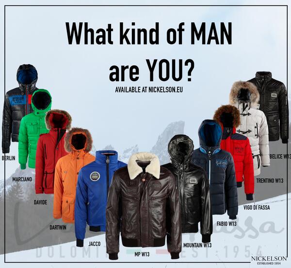 What kind of MAN are YOU?
#Nickelson #Menswear #Menstyle #Winterjackets #Choice #Webshop #OnlineShopping #W13