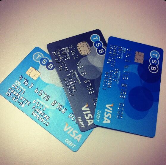 TSB_News's tweet photo. An early preview of our new TSB debit cards. #HelloTSB http://t.co/nciEdVQSEF