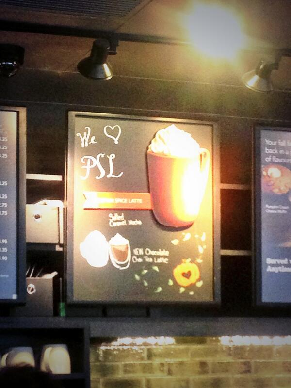 adub406's tweet photo. In case anyone missed it, #Starbucks has announced it's Fall. #psl #autumn #leaveschanging http://t.co/9VMN1n0ie1