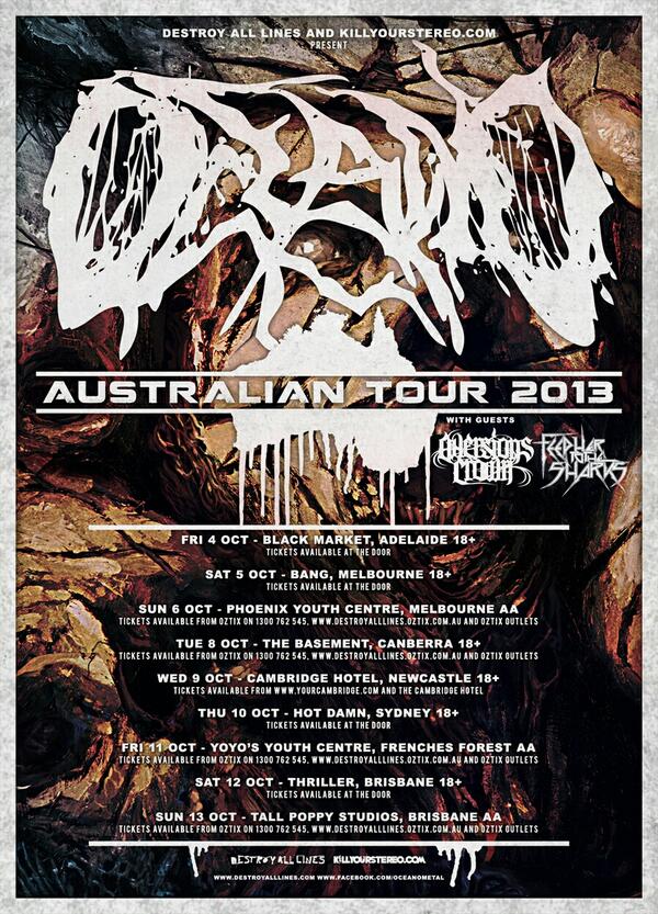 oceanometal's tweet photo. 1 Month off to defrag our brains from tour mode then Australia! How Many Ausies follow us &amp; are stoked for this? http://t.co/EXGS1X4VLa
