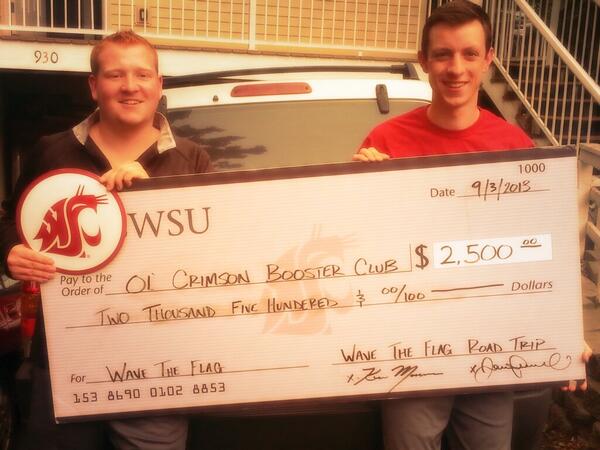 With the help of over 50 generous Cougs, we are donating $2500 to help the <a href="/olcrimson/">Ol' Crimson</a> tradition continue! #GiantCheck