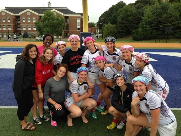 MartletRugby's tweet photo. Our Rookies After Being Their First McGill Game Cap's .. Shower Caps That Is. You Look Goood! http://t.co/ibbY0pyMno