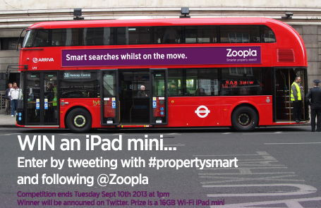 Zoopla's tweet photo. Smart searches whilst on the move! WIN an iPad mini and be #propertysmart RT & follow to enter... http://t.co/XGJGd5N6jb