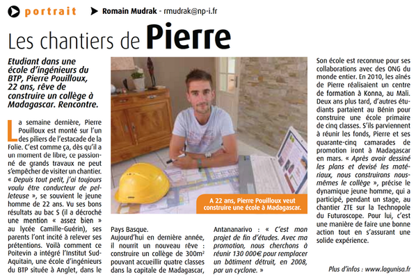 LagunISA's tweet photo. Pierre et l'association @LagunISA dans le magazine 7apoitiers de cette semaine ! #Poitiers #Anglet #Madagascar http://t.co/T0i9XXty7O