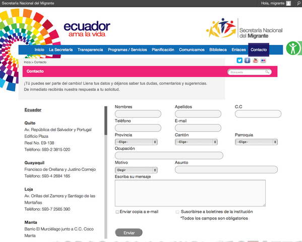 Migrante Ecuador tweet media