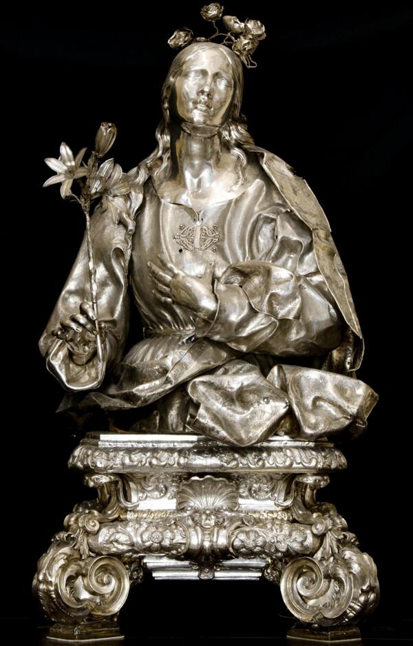 La Obra destacada. Septiembre 2013. Busto relicario de Santa Rosalía. cubiertasdelacatedral.com/visitaescolar/…