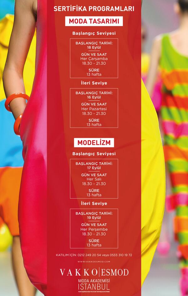 Vakko Esmod Moda Akademisi Moda Tasarımı ve Modelizm Sertifika programları başlıyor!