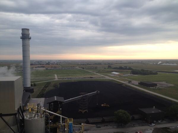 SDSenateLeader's tweet photo. @GeoffSimonSays The view from the top of Heartland's coal fired power plant in Hastings NE http://t.co/mOYqX5gIf3